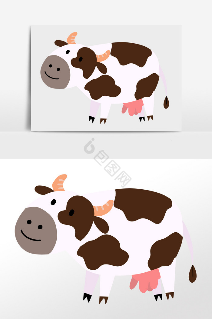 动物奶牛插画图片
