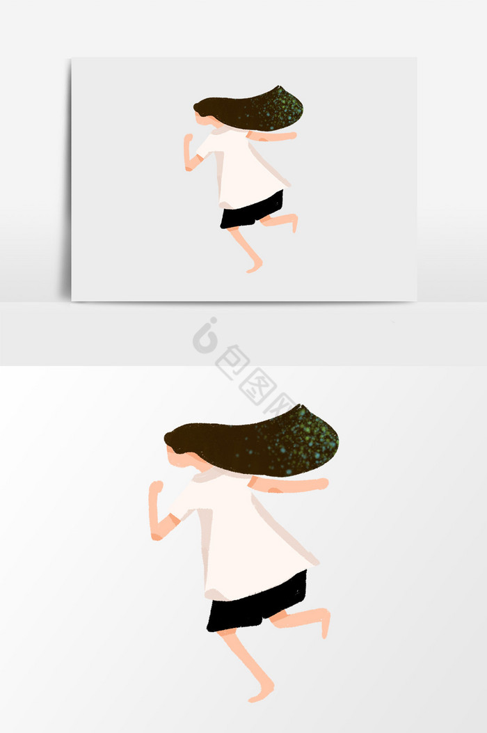 跑步少女图片
