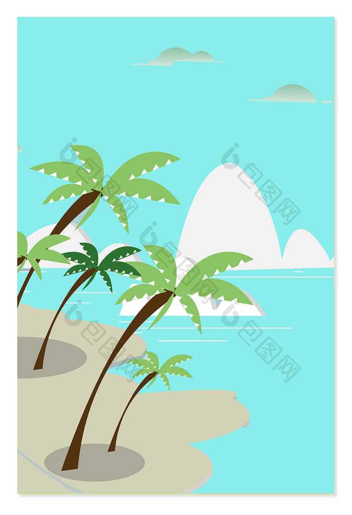 三亚海边度假旅行广告背景图片