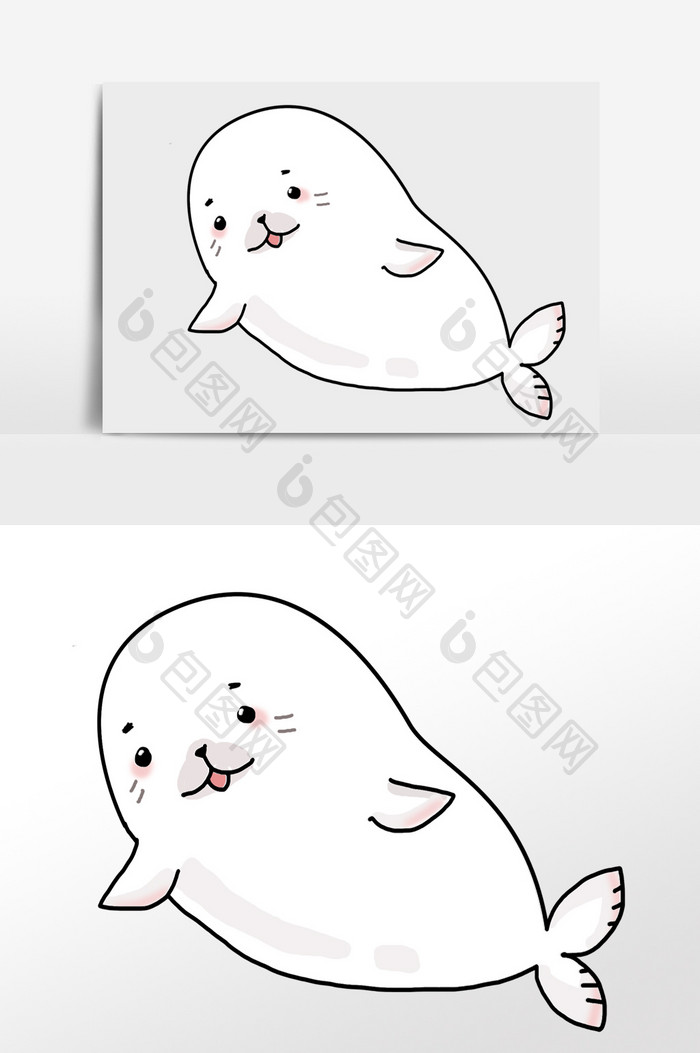 海洋动物海豹插画元素