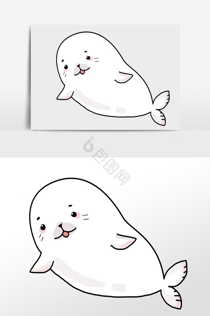 海洋动物海豹插画图片
