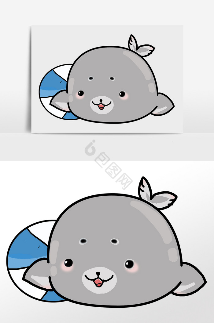 海洋动物海豚插画图片