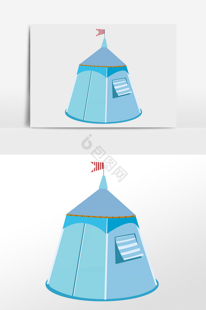 简易帐篷插画图片
