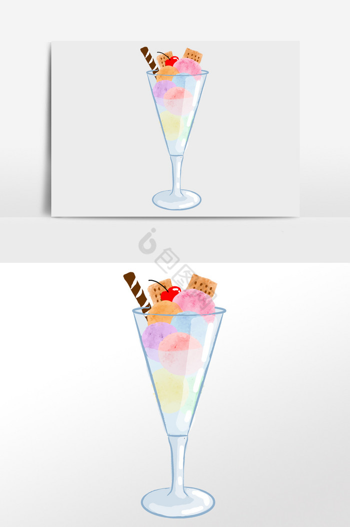 夏季美味果汁冷饮插画图片