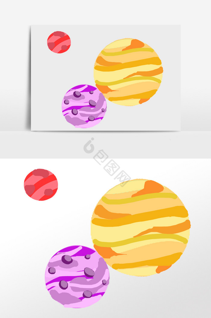 彩色球体插画图片