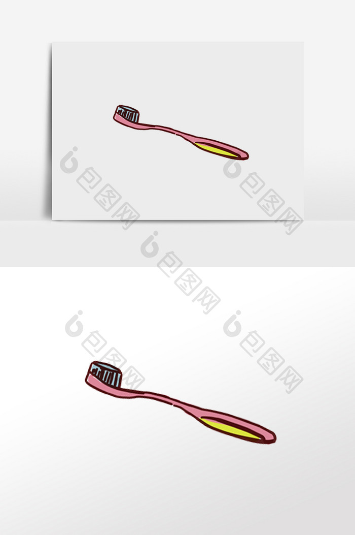 手绘卡通牙刷元素