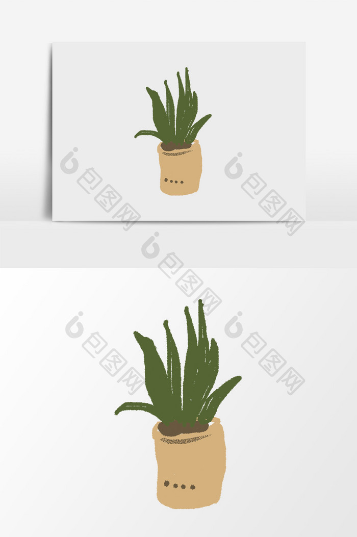 绿色卡通盆栽植物素材 图片下载 包图网