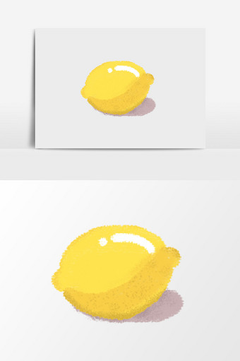 黄色手绘卡通柠檬素材图片