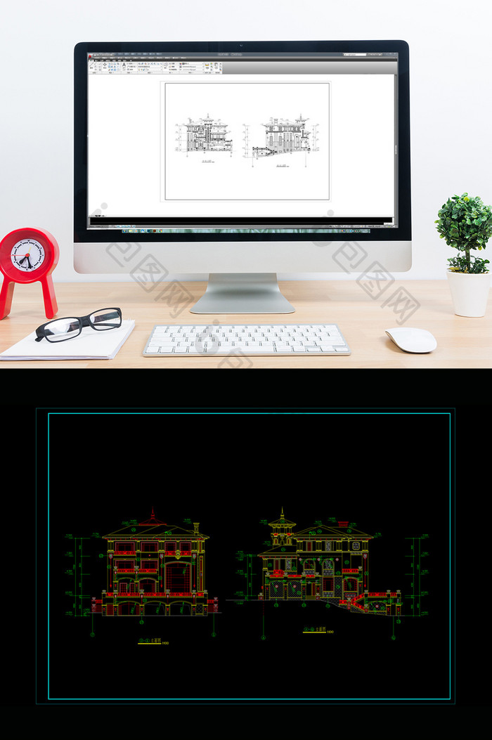 斜坡上的别墅建筑设计CAD施工图