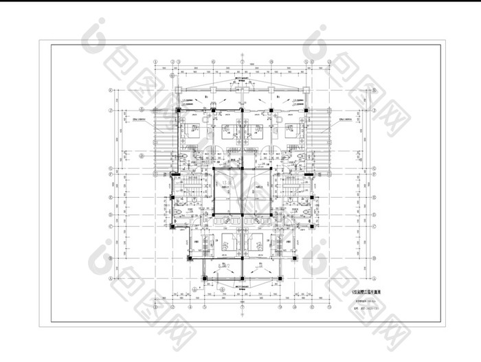 坡屋顶样式别墅设计施工图CAD