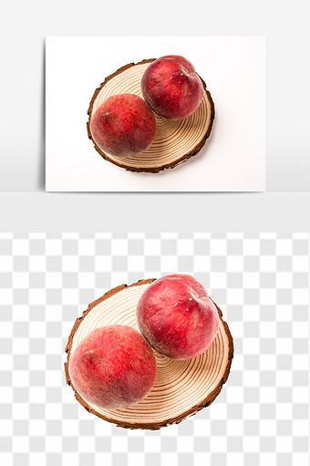 新鲜桃子免抠透底高清水果元素素材图片
