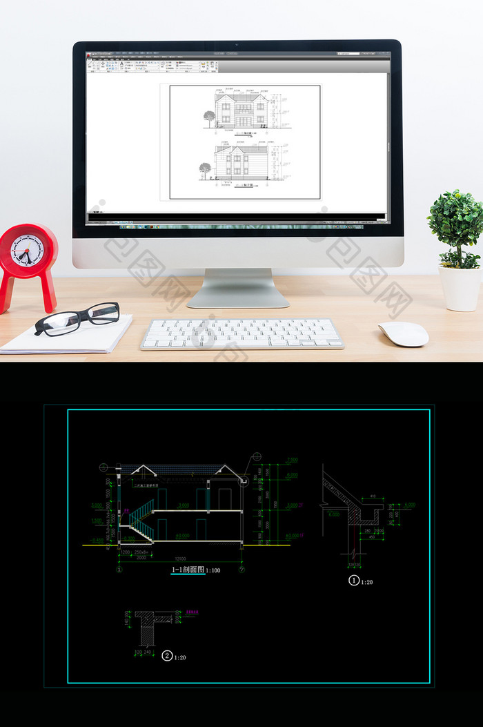 小二层住宅小楼CAD建筑施工图