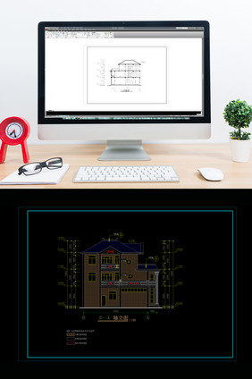 CAD三层别墅建筑设计建施图纸