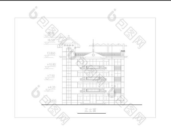 四层豪华CAD别墅设计建筑施工图