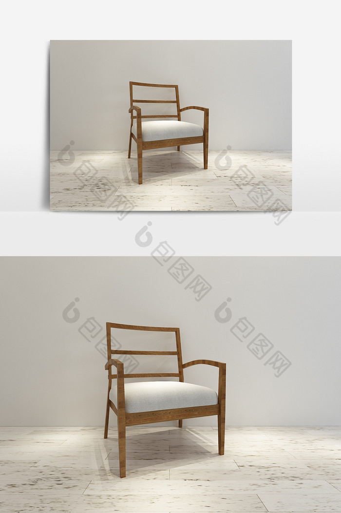 简约新中式单椅模型