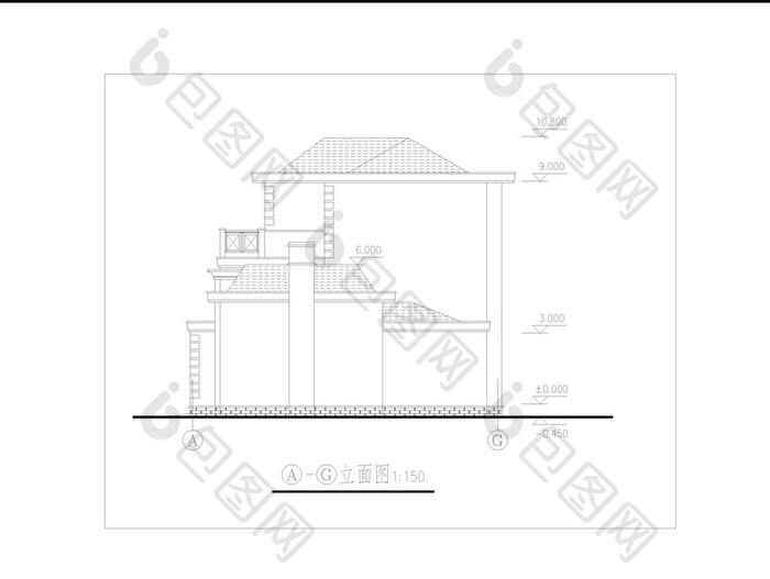 别墅三层CAD建筑设计施工图纸