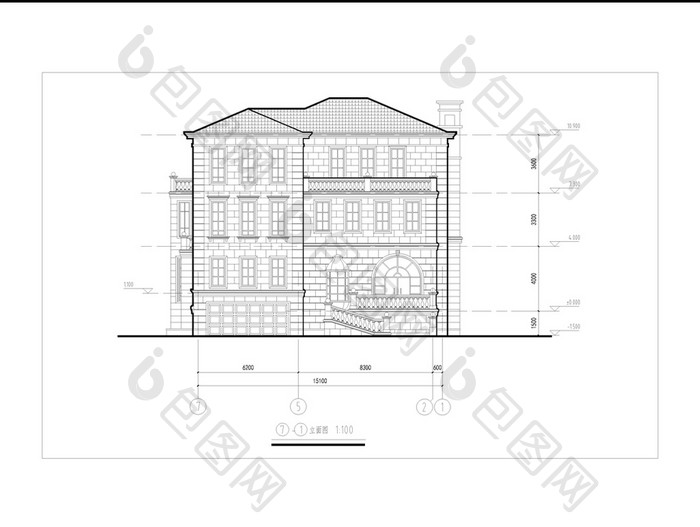 农民房三层建筑施工图CAD