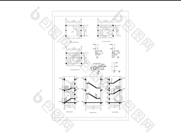 CAD三层私人小别墅建筑设计施工图