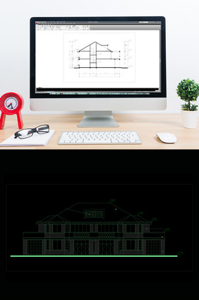 一套连体别墅CAD建筑设计施工图
