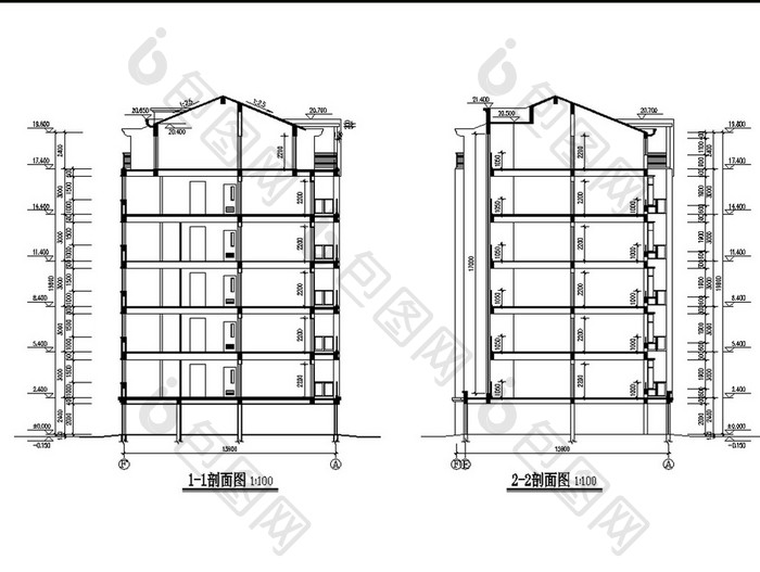 单元式CAD多层住宅建筑设计施工图