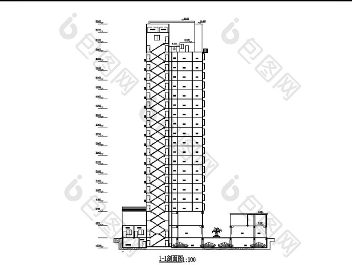 高层商务住宅方案设计图CAD图纸