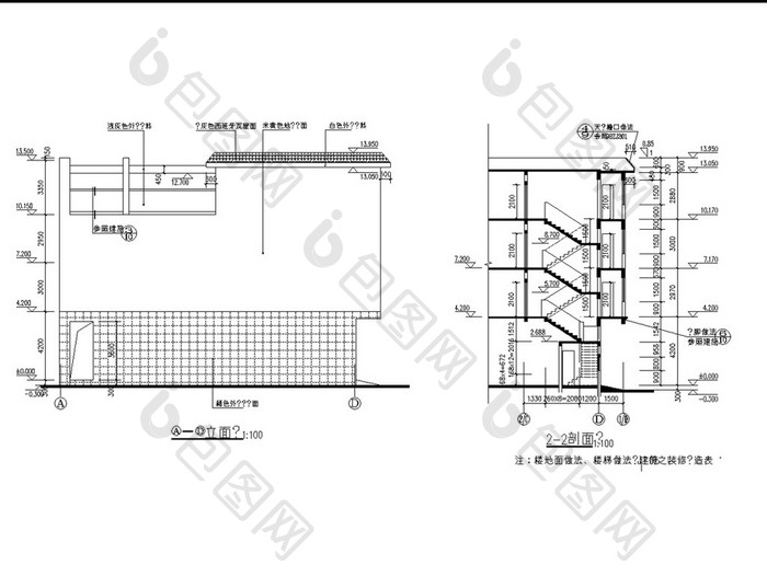 商铺CAD建筑设计施工图纸