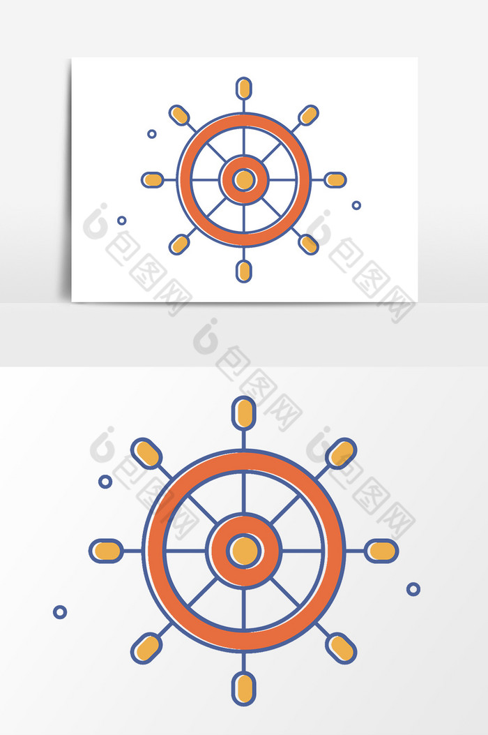 卡通手绘导航轮盘图片