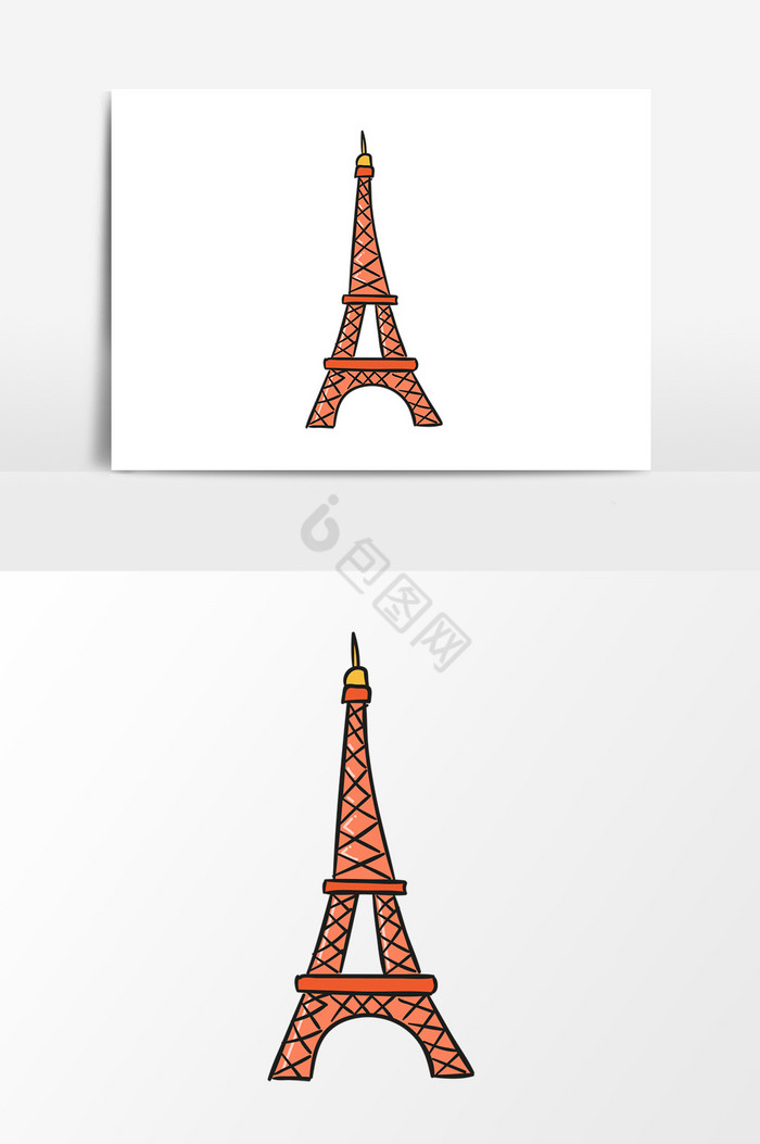 彩色巴黎铁塔图片