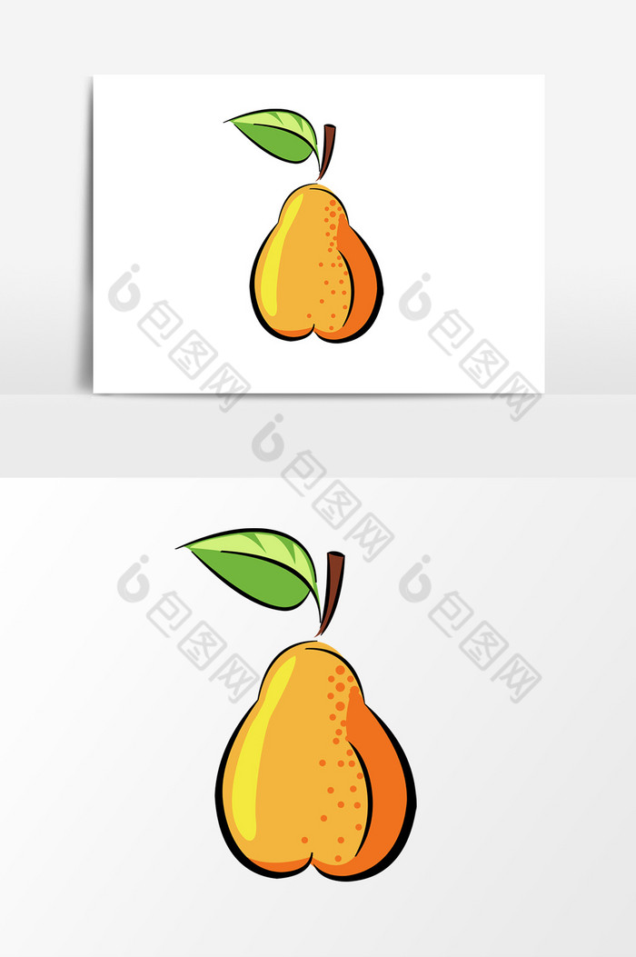 卡通手绘香脆黄色梨子图片