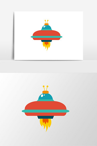 卡通手绘飞船