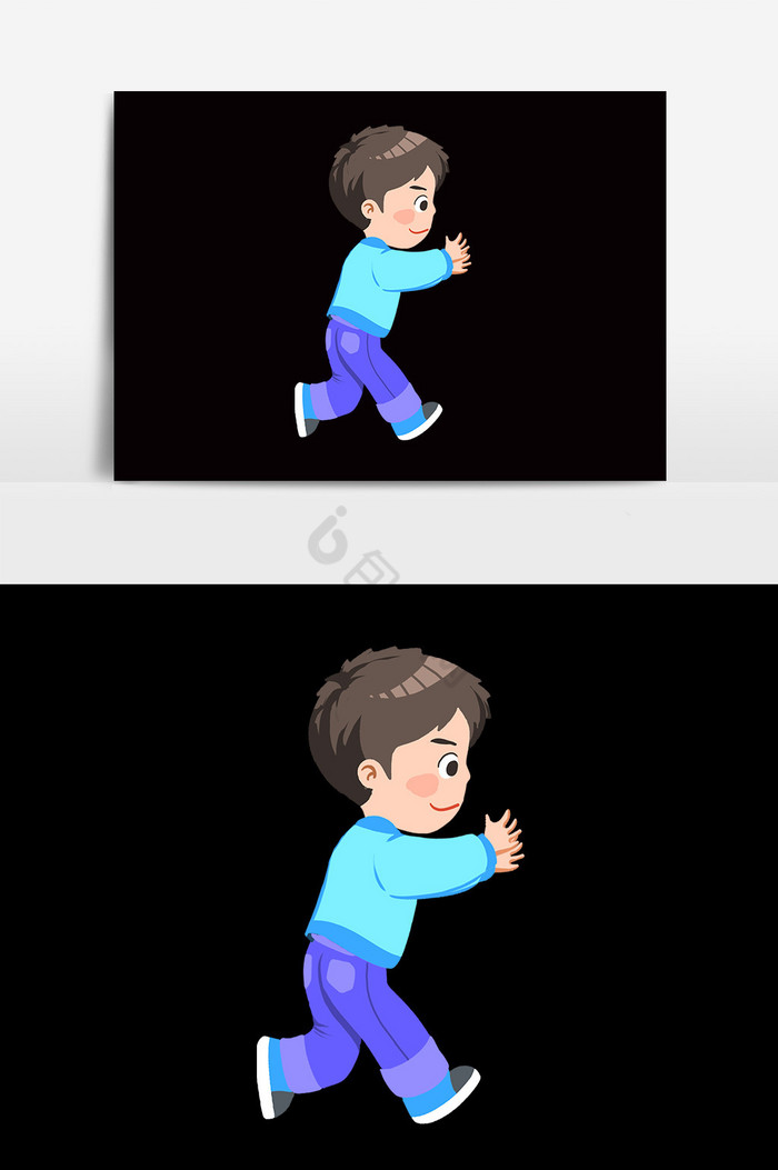 跑步男孩图片