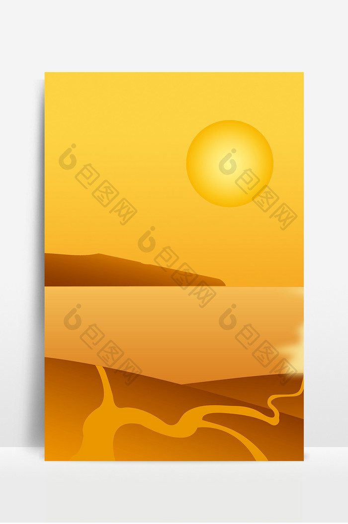黄色沙漠风景广告背景图片
