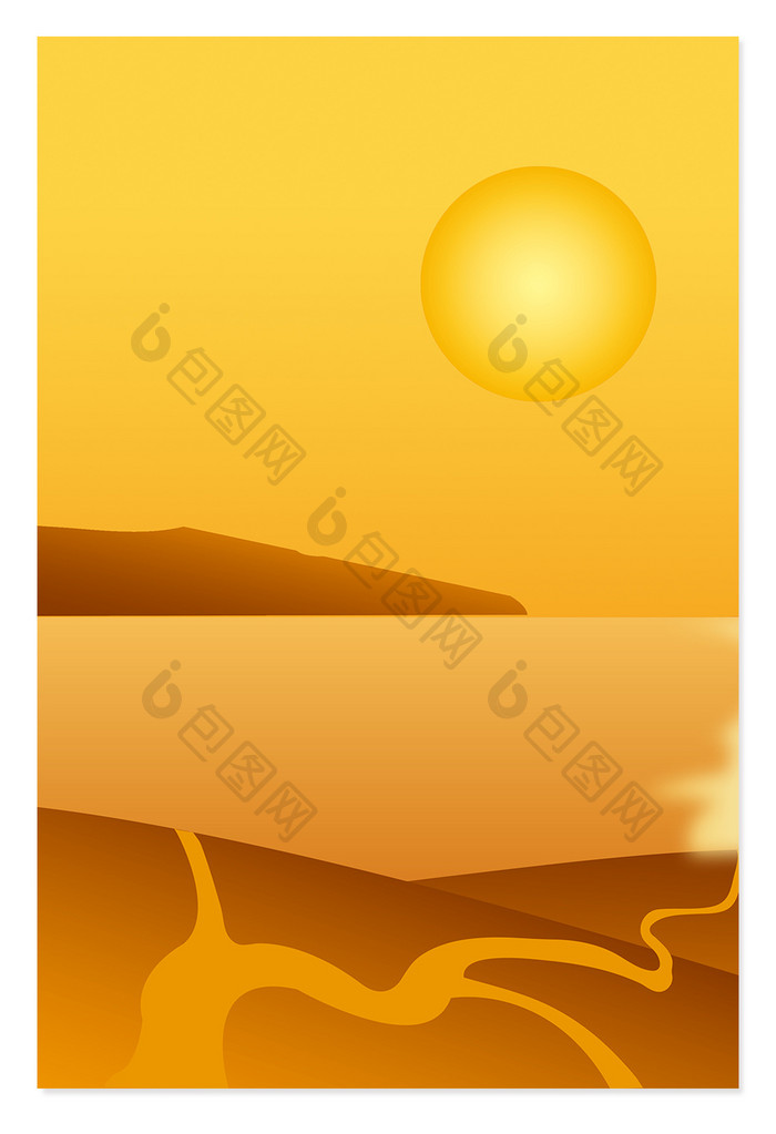 黄色沙漠风景广告背景图片