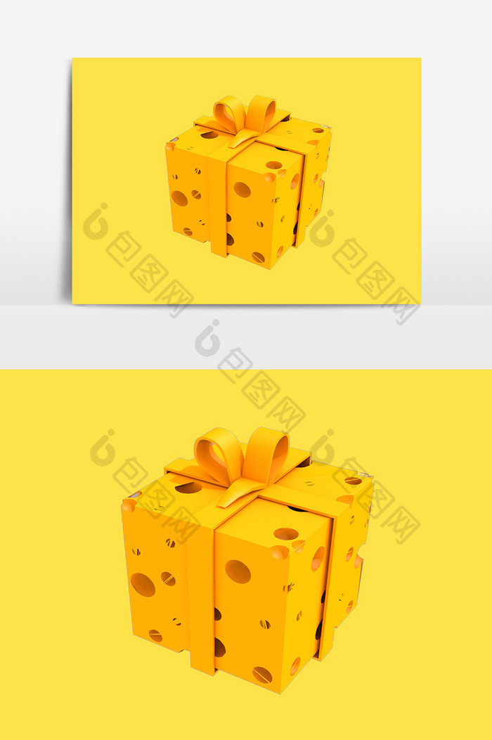 3D卡通礼物盒设计元素