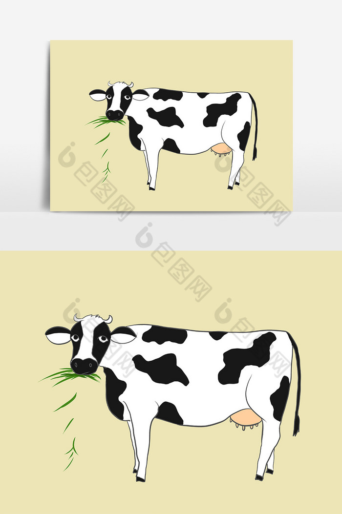 学习奶牛吃草图片