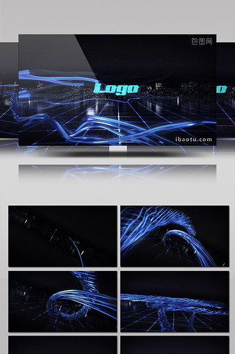 3D线条城市剪影LOGO动画片头AE模板图片