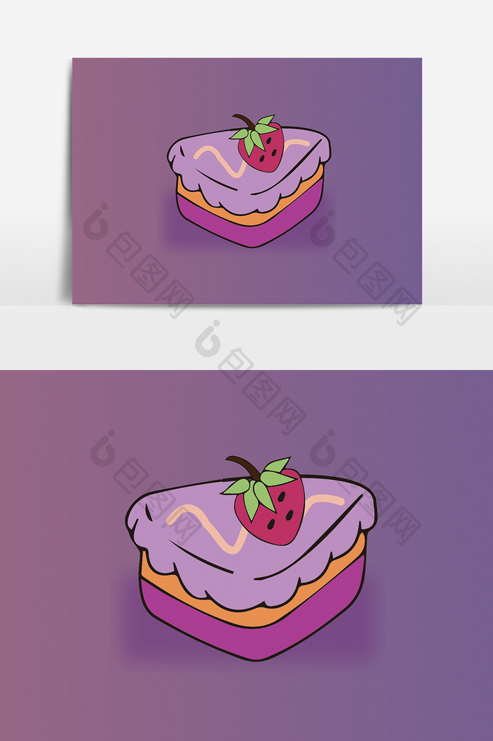 草莓味蛋糕设计元素