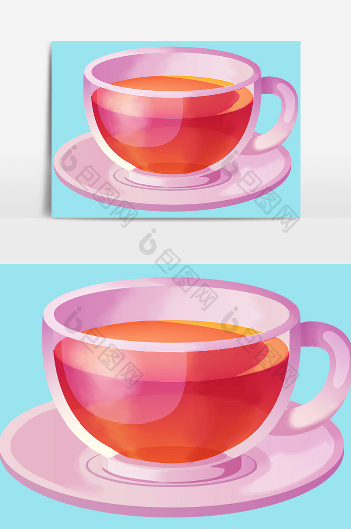茶杯饮品设计元素