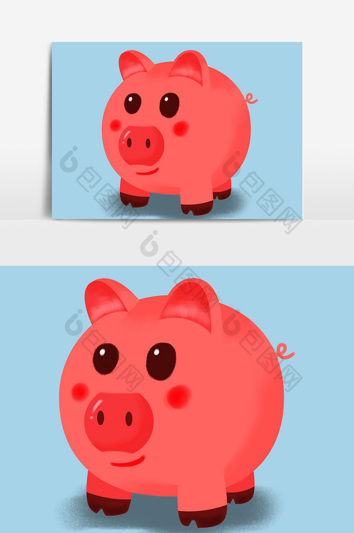 粉色小猪设计元素