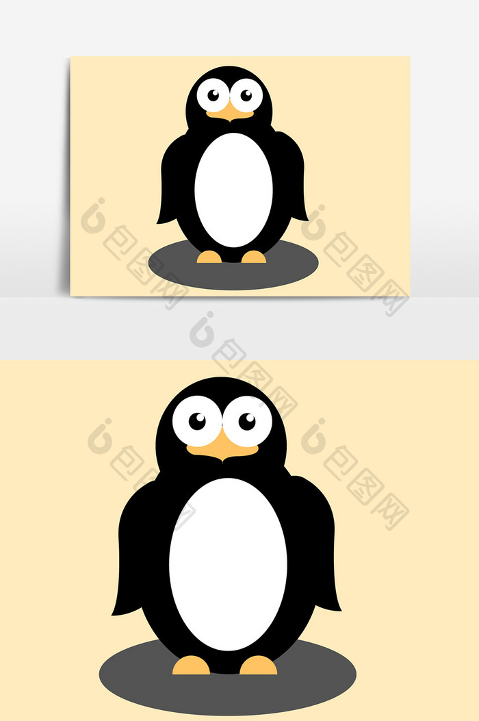 企鹅黑色设计元素