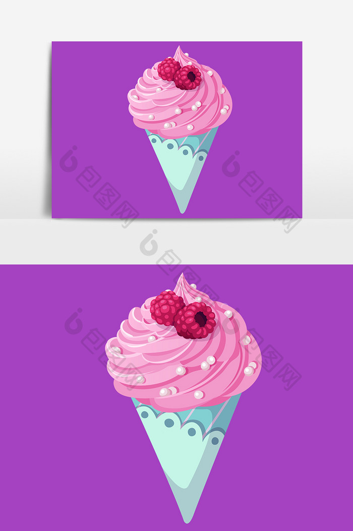 粉色冰淇淋设计元素
