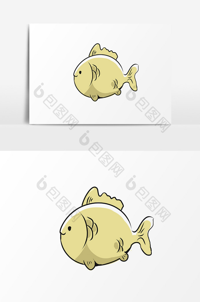 黄色小鱼设计元素