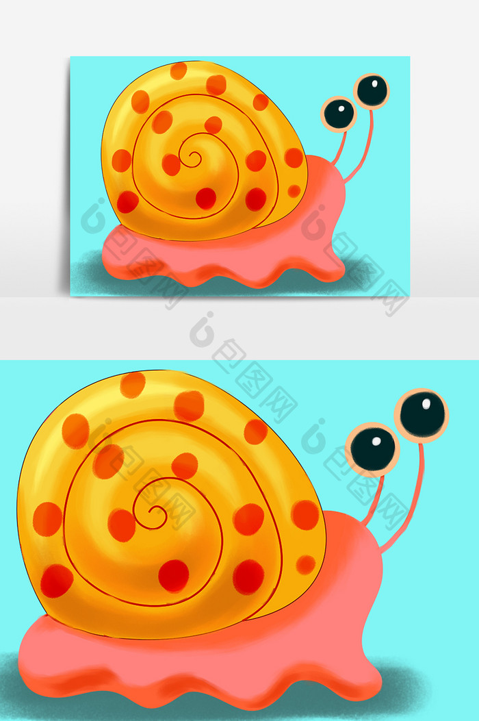 粉色蜗牛设计元素
