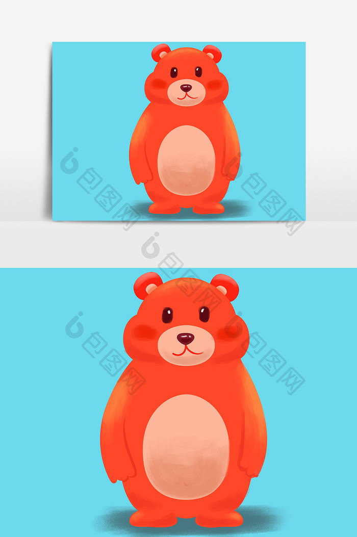 红色可爱熊设计元素