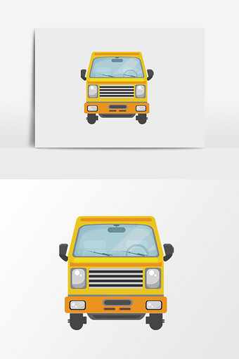 卡通黄色汽车车头图片