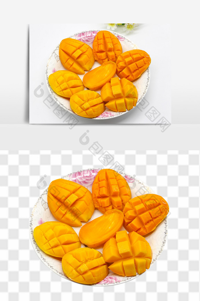新鲜可口的芒果拼盘高清元素