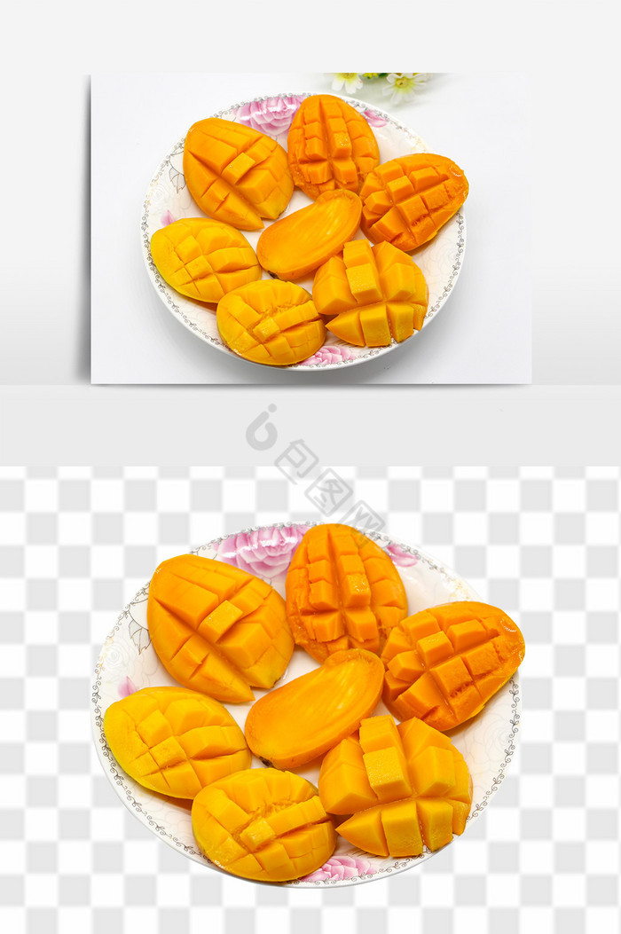新鲜可口的芒果拼盘高清图片