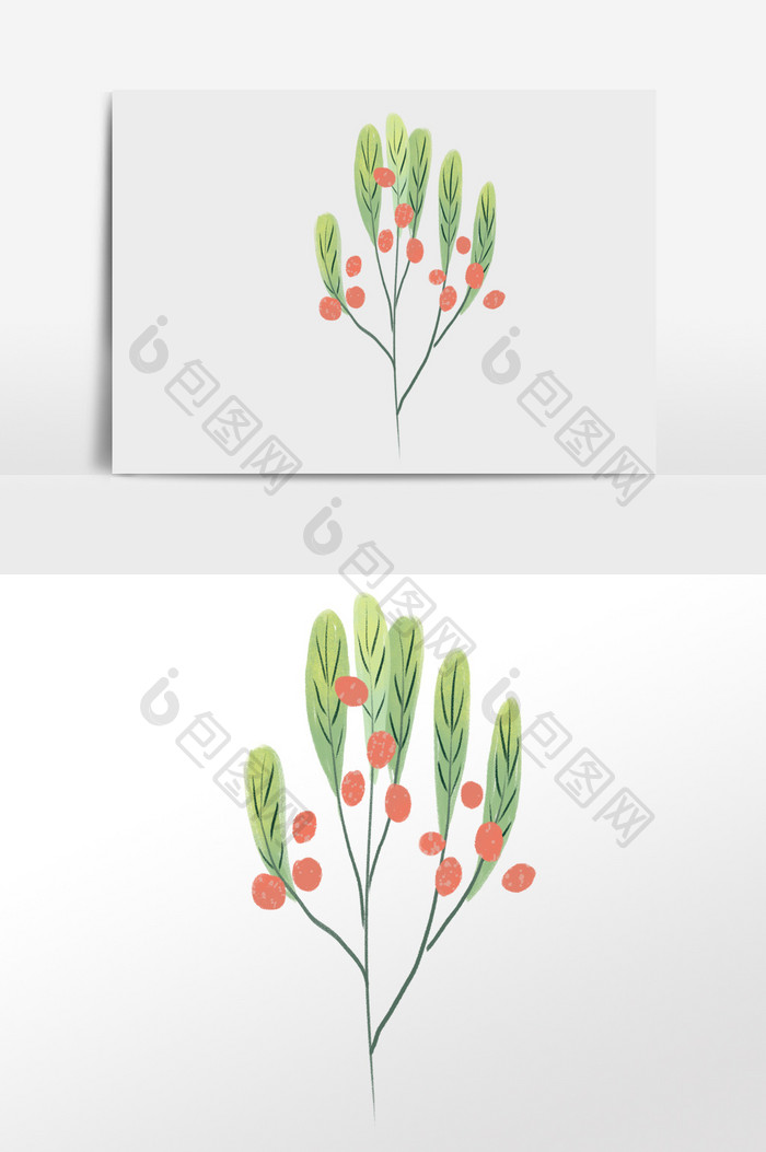 手绘植物花朵插画元素
