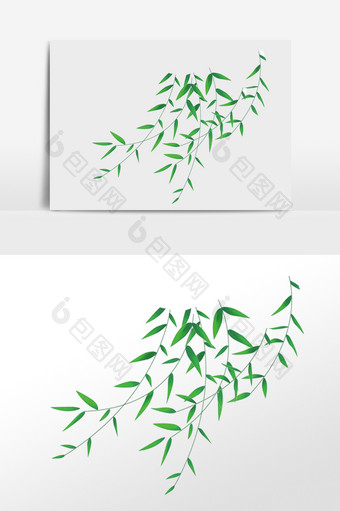 绿树柳树树枝元素图片