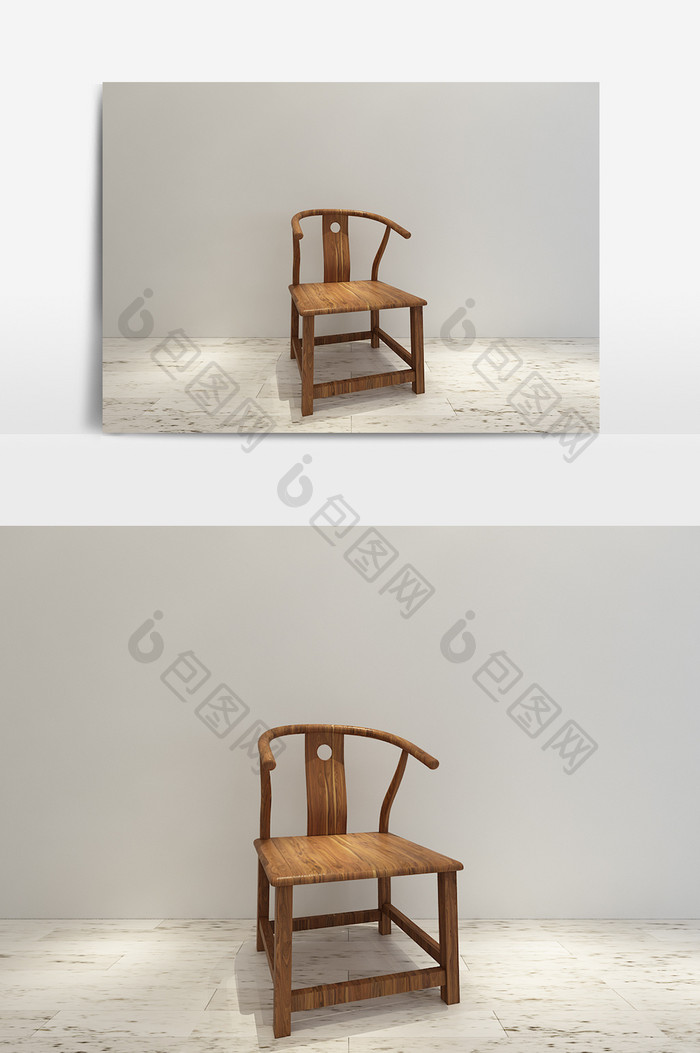 中式客厅木椅模型